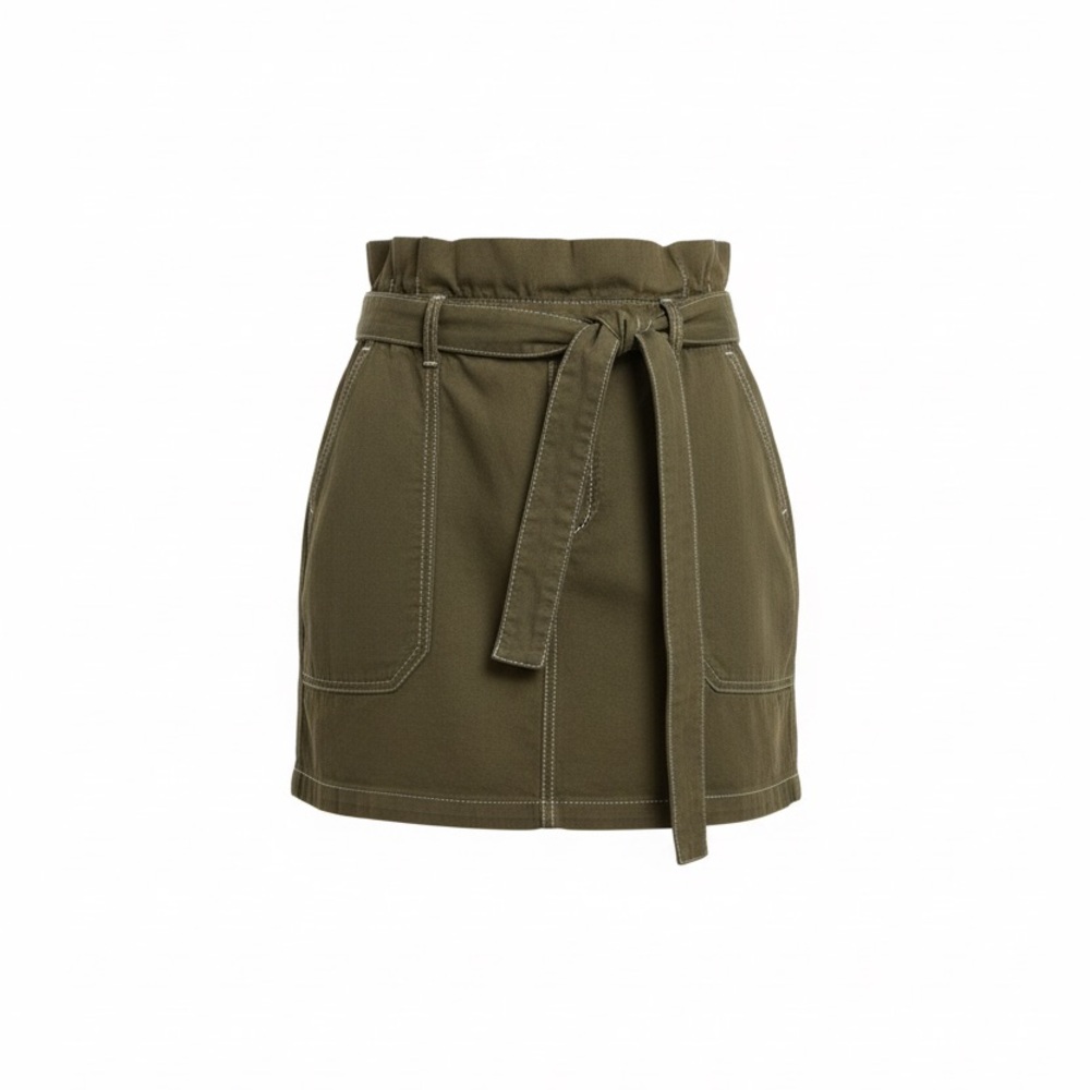 Free People Olive Utility Paperbag Mini Skirt